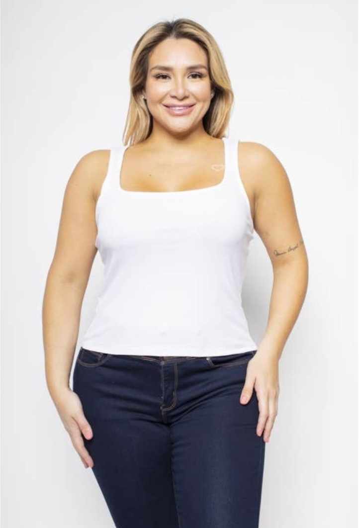 Red Square Neck Tank Top