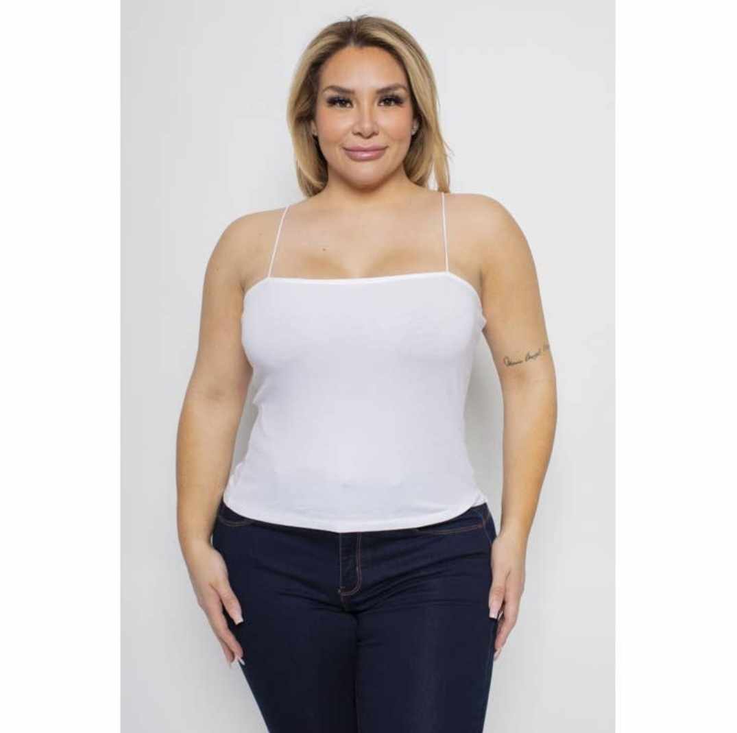 Black Bungee Strap Crop Cami Tank Top