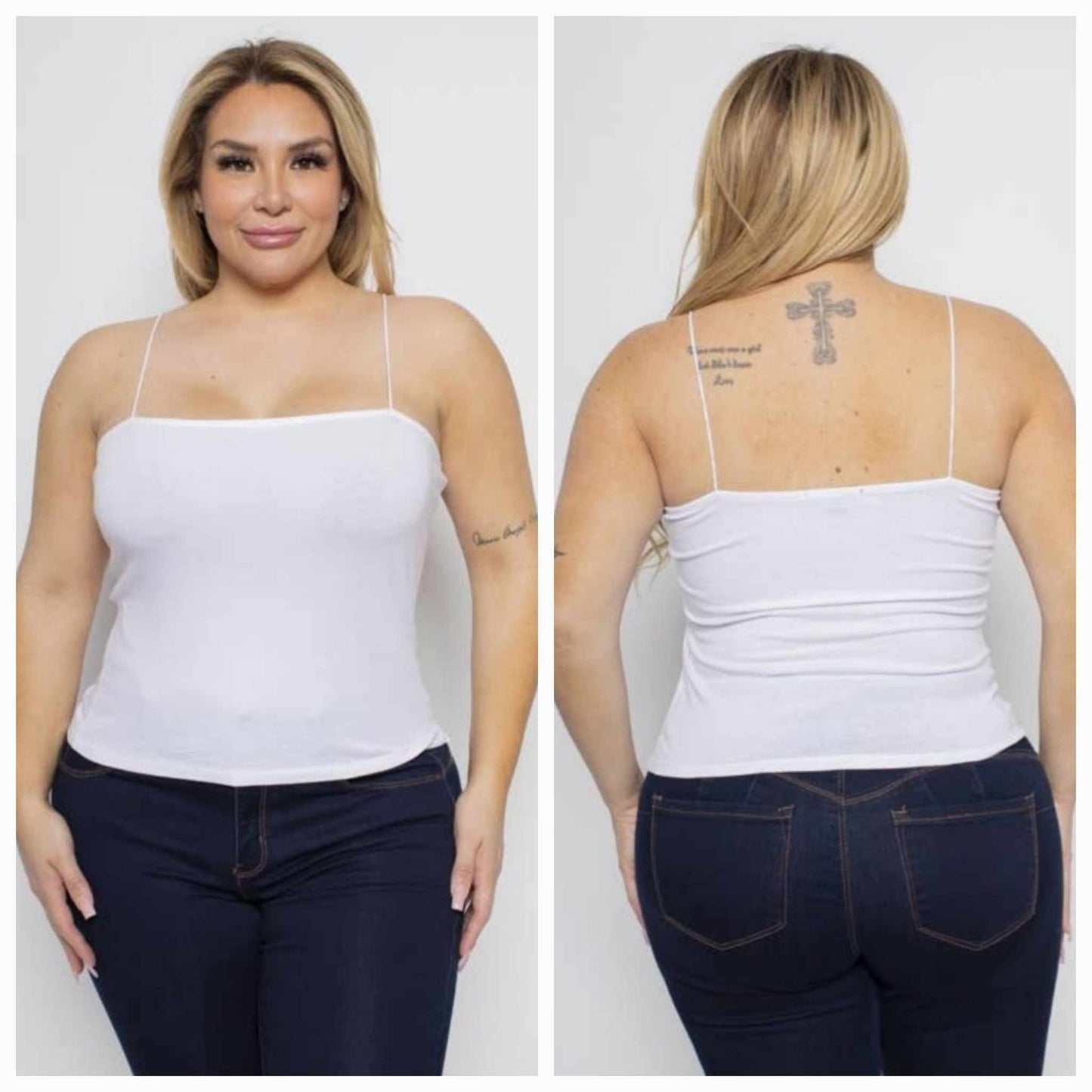 Black Bungee Strap Crop Cami Tank Top