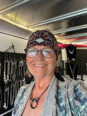 Black and Coral Indian Bandana with Turquoise, Orange and Diamond Clear Austrian Crystals (Sku1413)