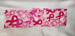 Breast Cancer Bandana with Light Pink and Aurora Borealis Swarovski Crystals (Sku1432)