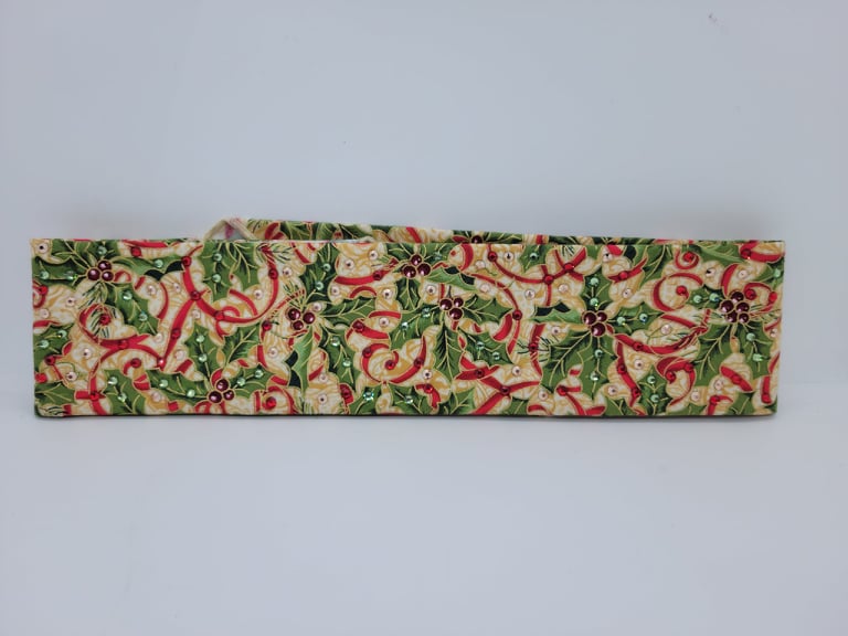Narrow Holly Bandana with Red, Light Green and Rose Gold Austrian Crystals (Sku1442)
