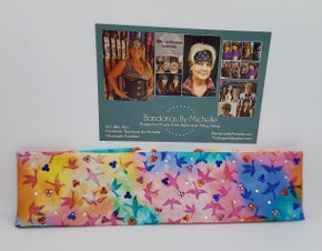 Pastel Doves Bandana with Multiple Colors of Austrian Crystals (Sku1848)