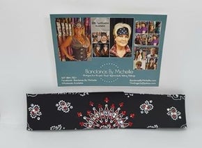Narrow Black Paisley with Red and Diamond Clear Swarovski Crystals (Sku2059)