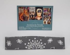 Narrow Charcoal Paisley with Aurora Borealis and Diamond Clear Swarovski Crystals (Sku2462)