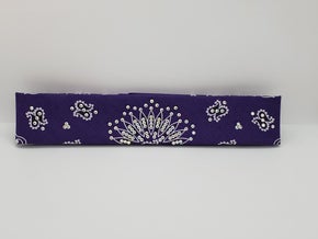 Narrow Purple Paisley Bandana with Aurora Borealis Austrian Crystals (Sku2480)