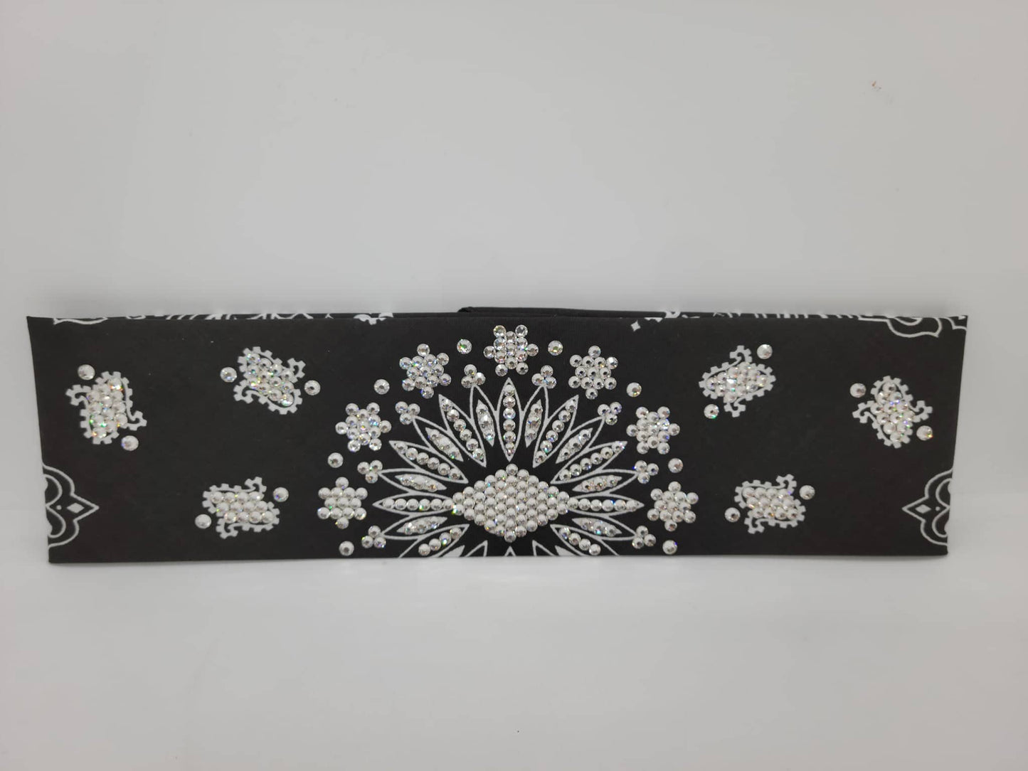 LeeAnnette Black Paisley with Diamond Clear Austrian Crystals (Sku4080)