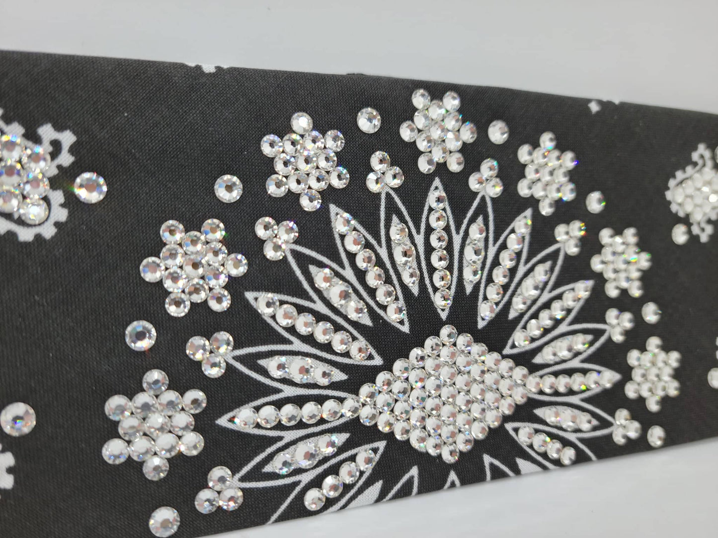 LeeAnnette Black Paisley with Diamond Clear Austrian Crystals (Sku4080)