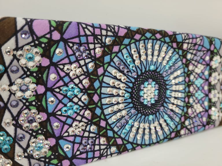 LeeAnnette Purple Blue Kaleidoscope with Light Blue, Light Purple and Diamond Clear Austrian Crystals (Sku4090)