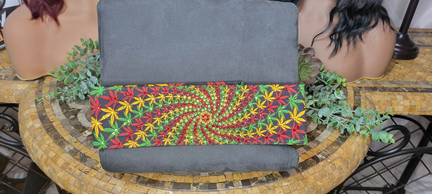 LeeAnnette Spiral Hemp with Red, Yellow and Peridot Austrian Crystals (sku4240)