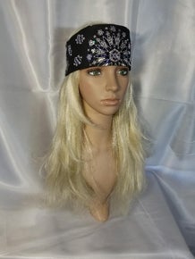 LeeAnnette Black Paisley with Dark Purple, Tanzanite and Diamond Clear Austrian Crystals (Sku4523)