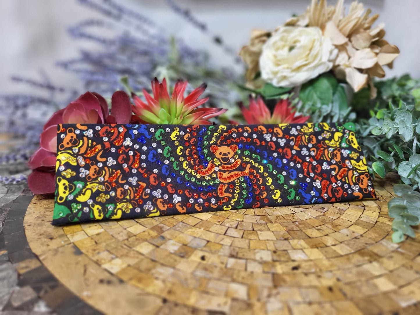 LeeAnnette Dancing Bears Bandana with Multiple Colors of Austrian Crystals (sku4272)