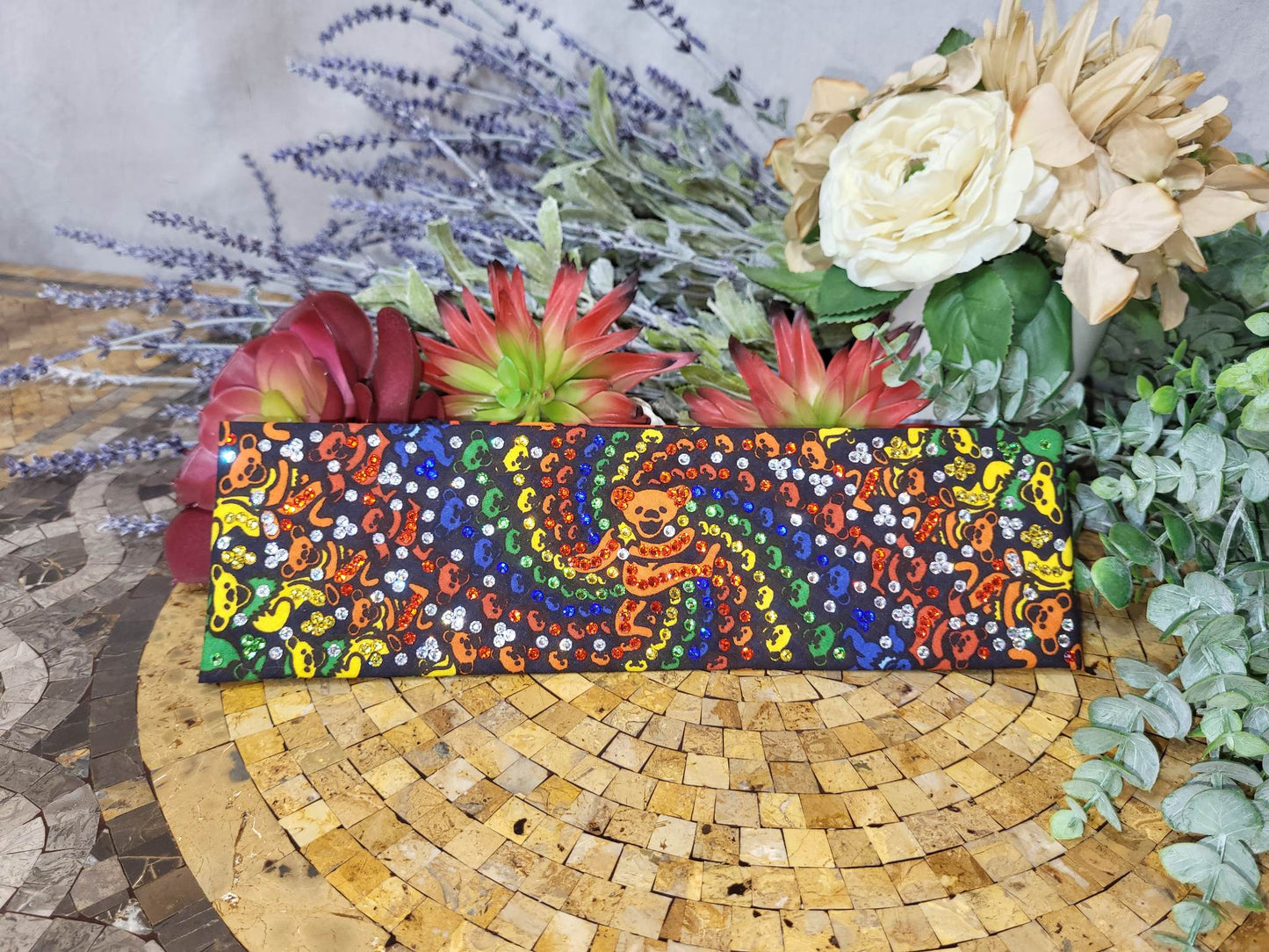 LeeAnnette Dancing Bears Bandana with Multiple Colors of Austrian Crystals (sku4272)