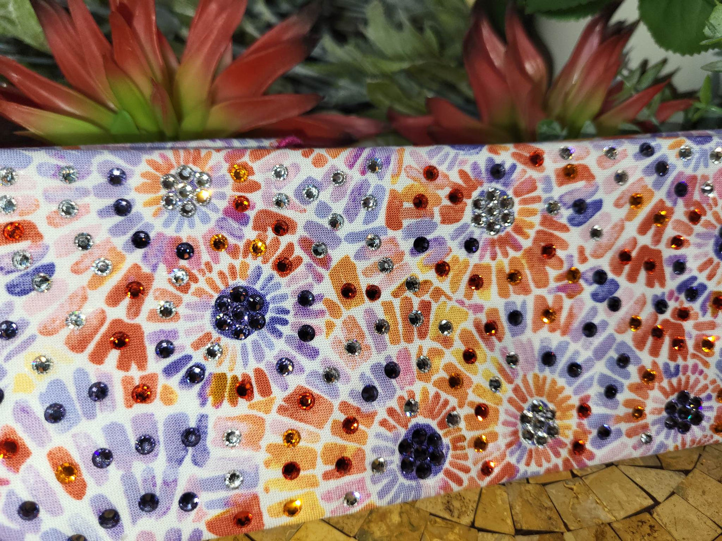 LeeAnnette Bright Mosaic Bandana with Multiple Colors of Austrian Crystals (sku4275)