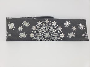 LeeAnnette Charcoal Paisley Bandana with Diamond Clear Austrian Crystals (Sku4354)
