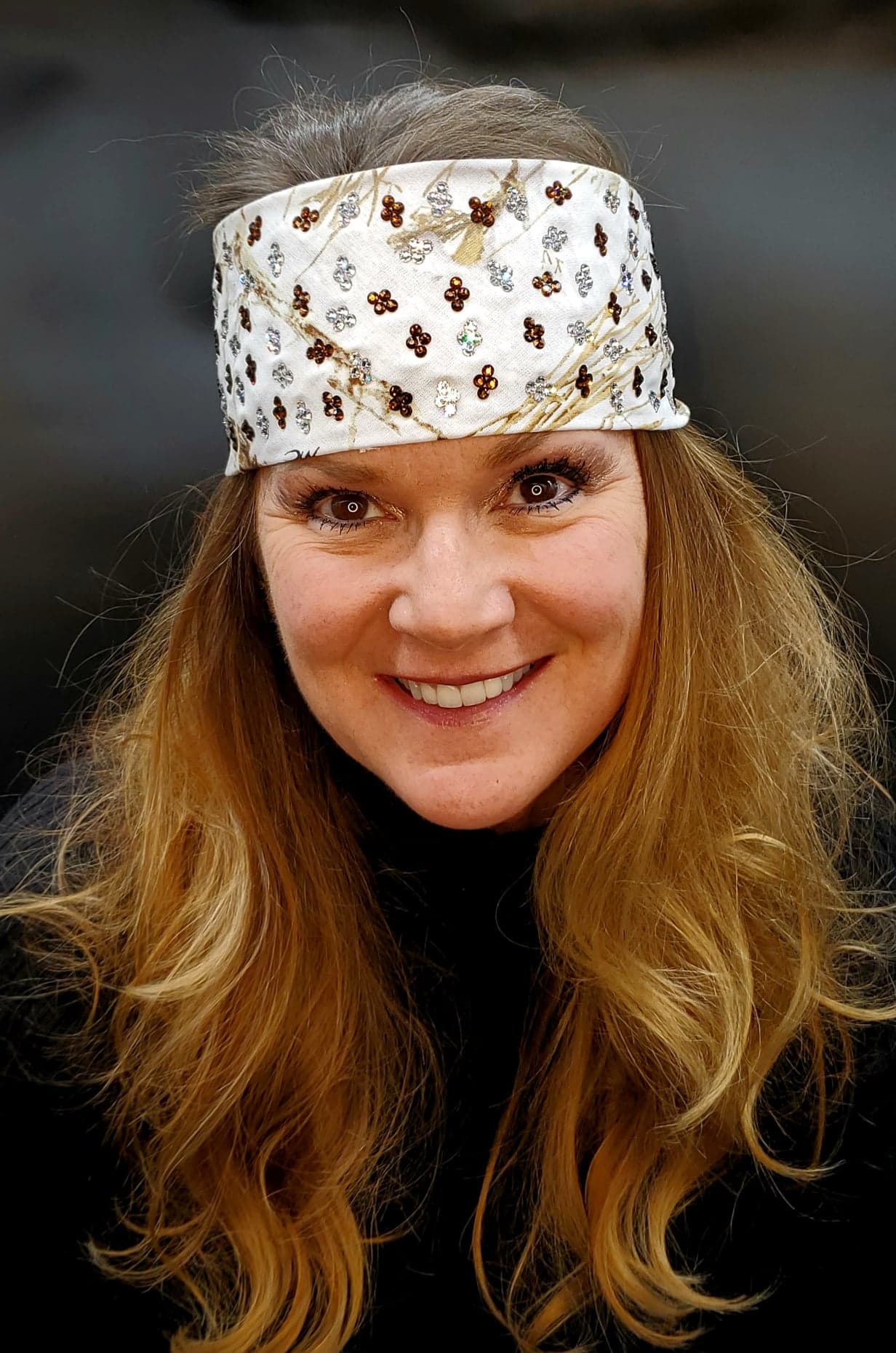 LeeAnnette TrueTimber Snow Camo with Brown and Diamond Clear Austrian Crystals (Sku4007)