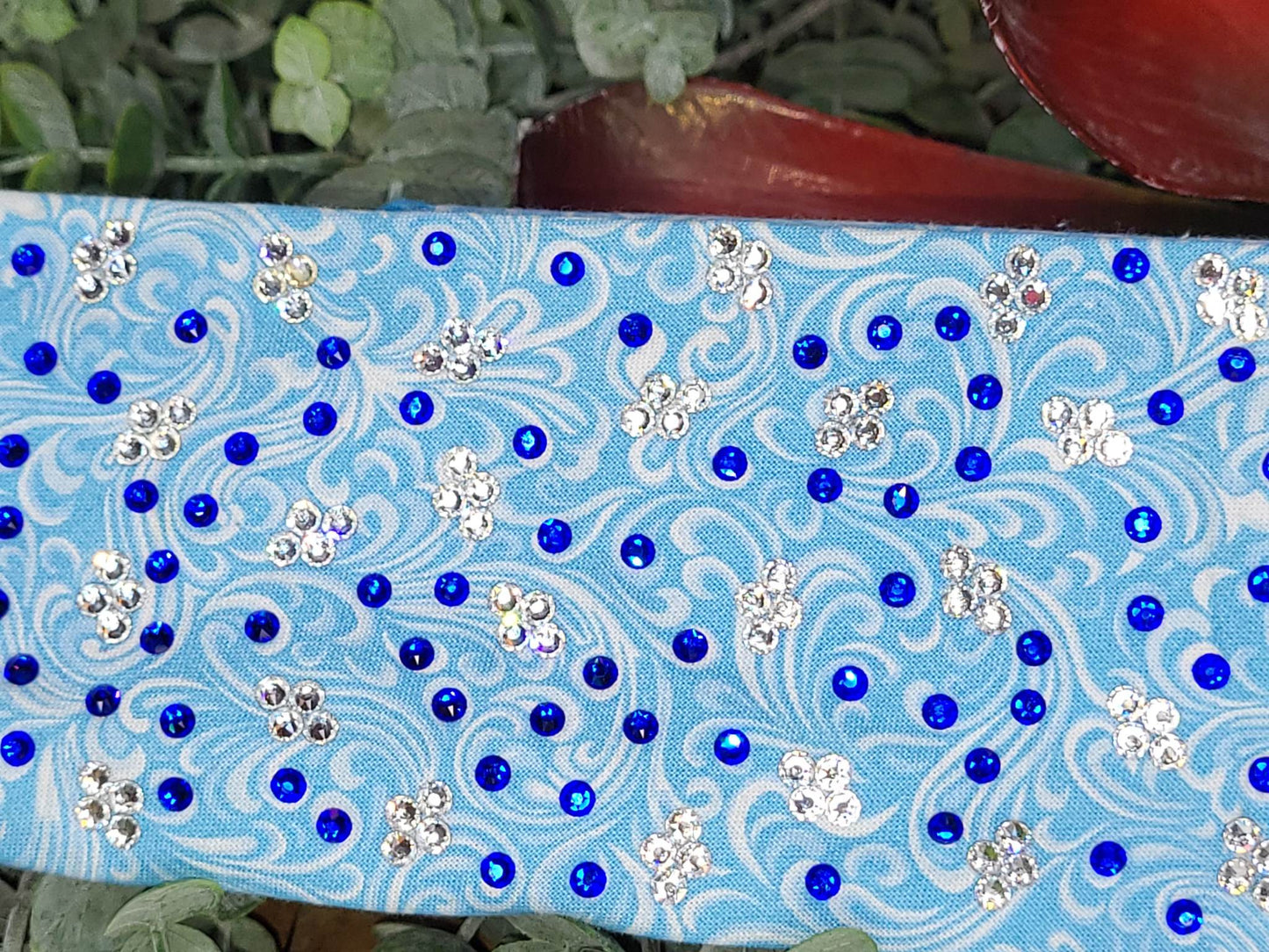 LeeAnnette Blue Scrolls with Blue and Diamond Clear Austrian Crystals (Sku4431)