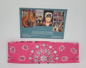 LeeAnnette Bright Pink Paisley with Rose and Diamond Clear Swarovski Crystals (Sku4440)