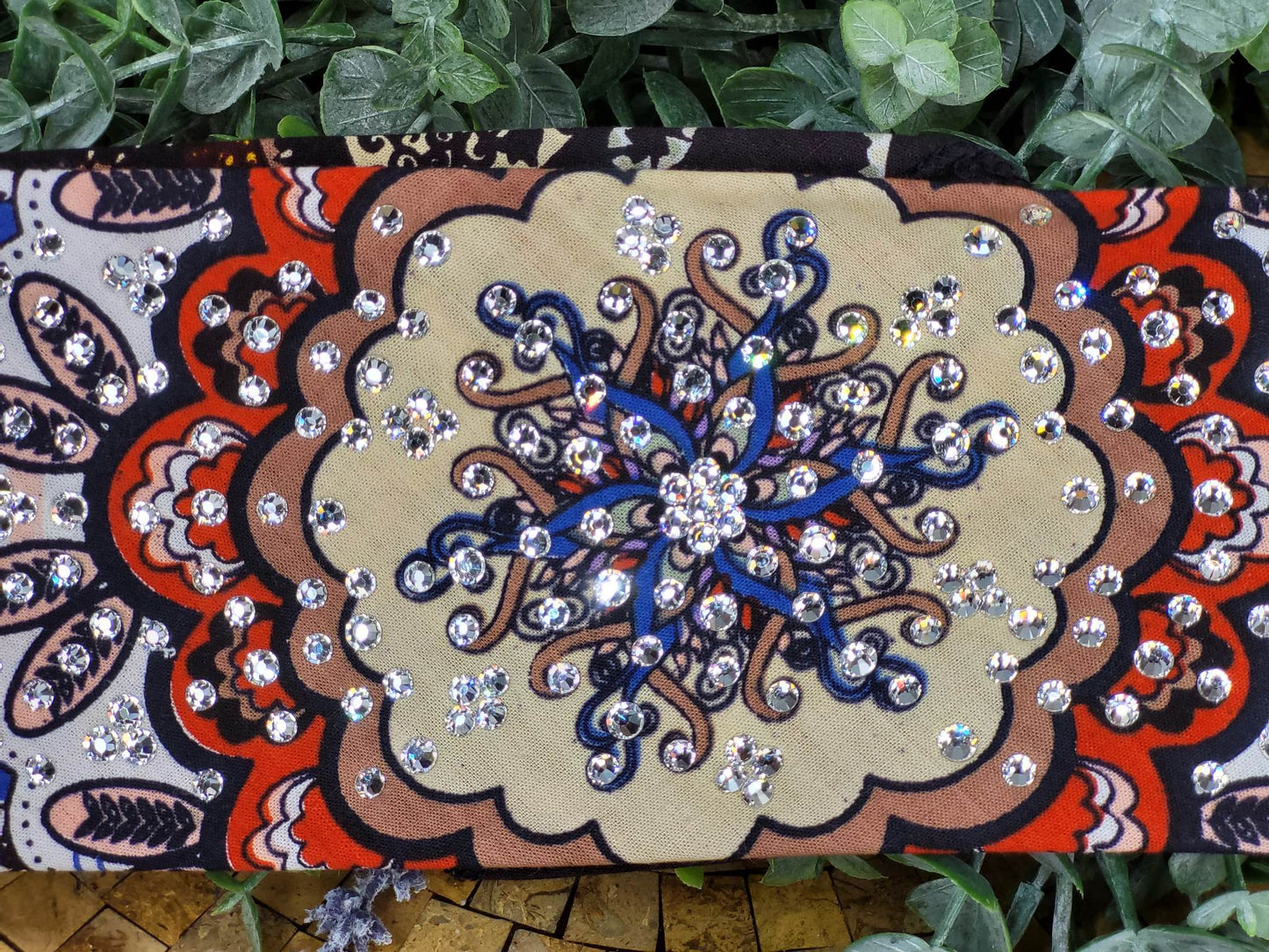 LeeAnnette Brown and Cream Indian with Diamond Clear Austrian Crystals (Sku4441)