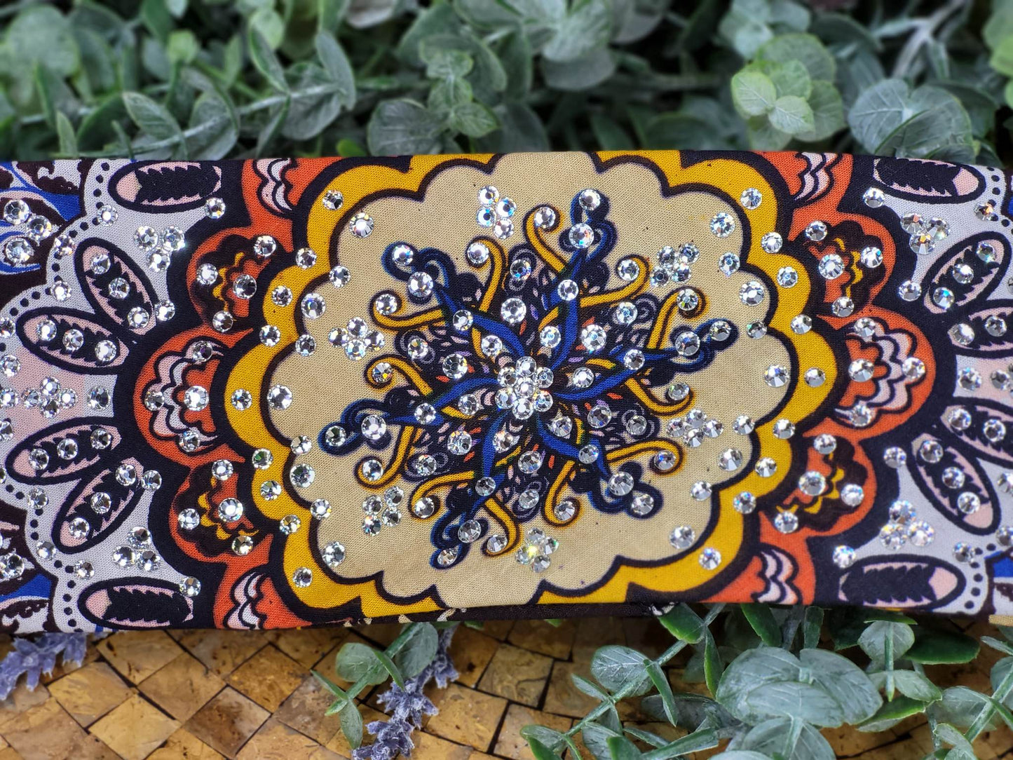 LeeAnnette Brown and Orange Indian with Diamond Clear Austrian Crystals (Sku4444)