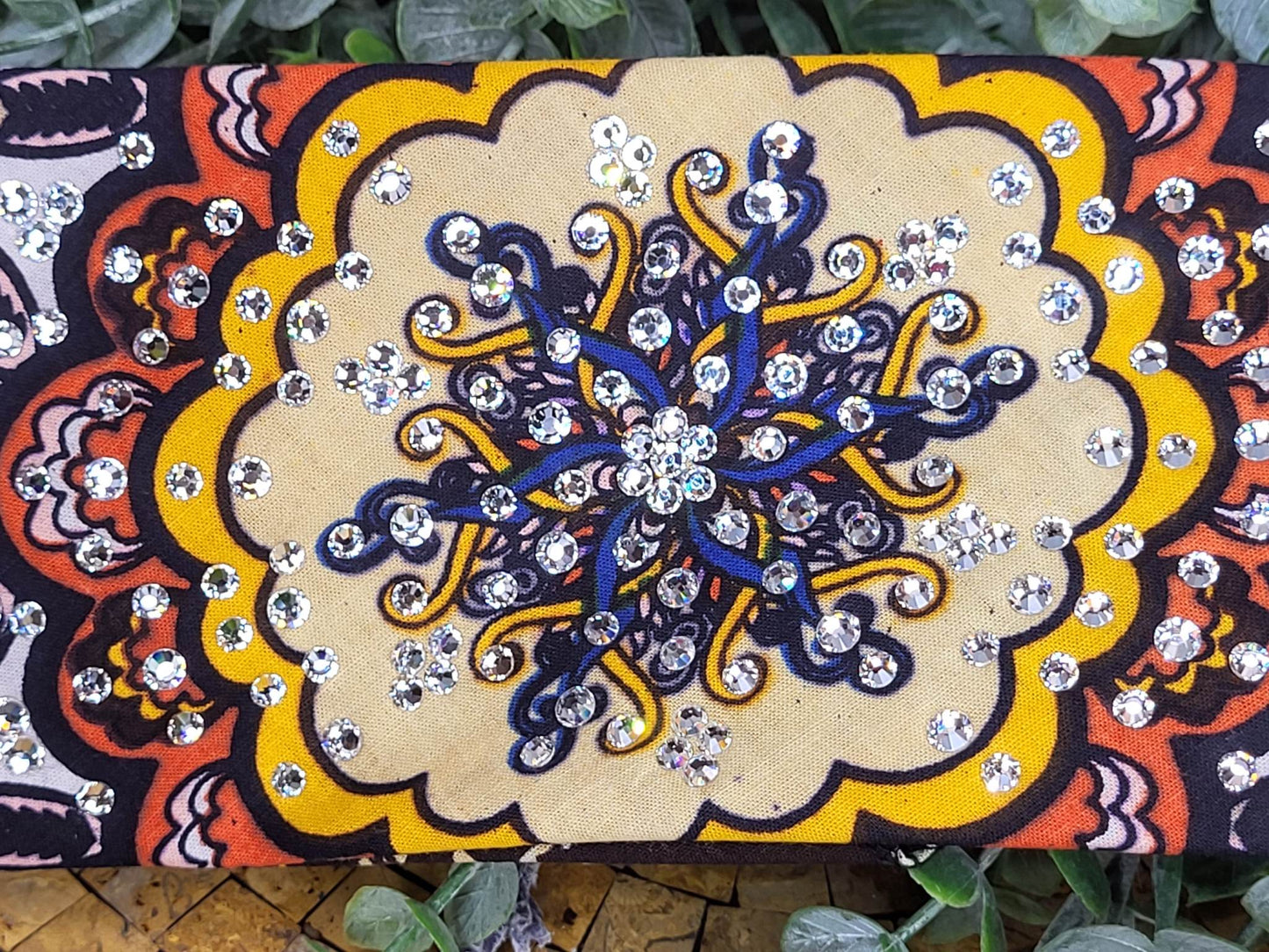 LeeAnnette Brown and Orange Indian with Diamond Clear Austrian Crystals (Sku4444)