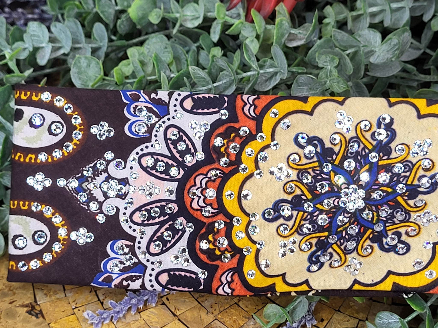 LeeAnnette Brown and Orange Indian with Diamond Clear Austrian Crystals (Sku4444)