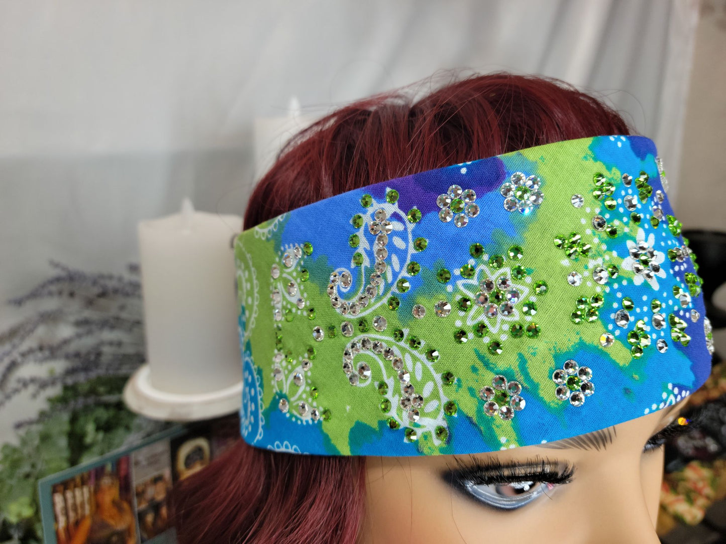 LeeAnnette Tie Dye with Peridot and Diamond Clear Austrian Crystals (sku4458)