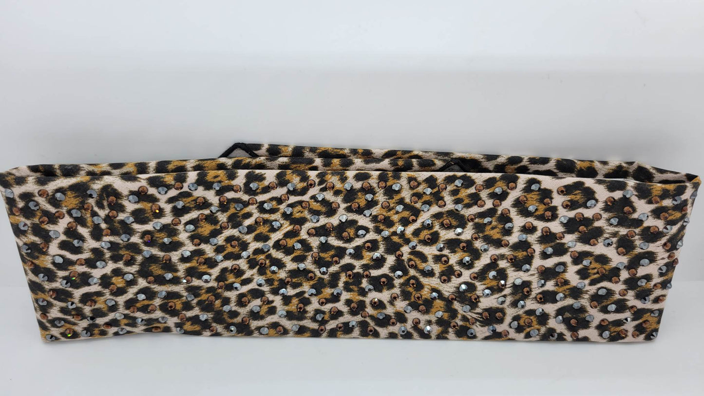 LeeAnnette Cheetah with Black and Brown Austrian Crystals (sku4568)