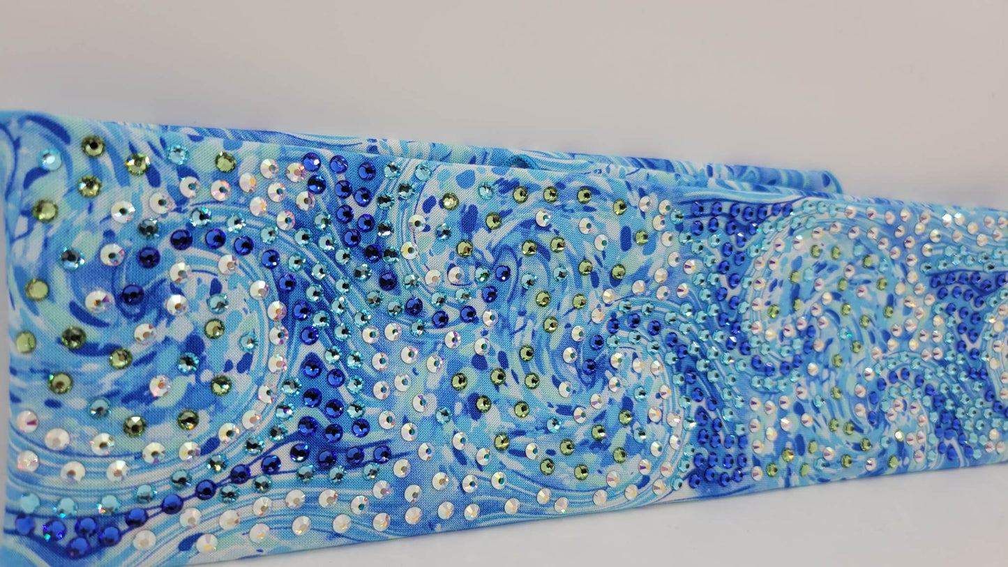 Super LeeAnnette Blue Oil Slick with Peridot, Sapphire, Aqua and Aurora Borealis Austrian Crystals (Sku4569