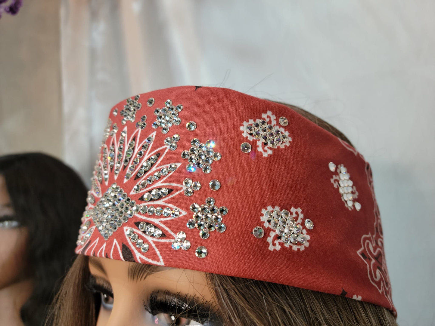 LeeAnnette Terracotta Paisley with Diamond Clear Crystals (Sku4656)