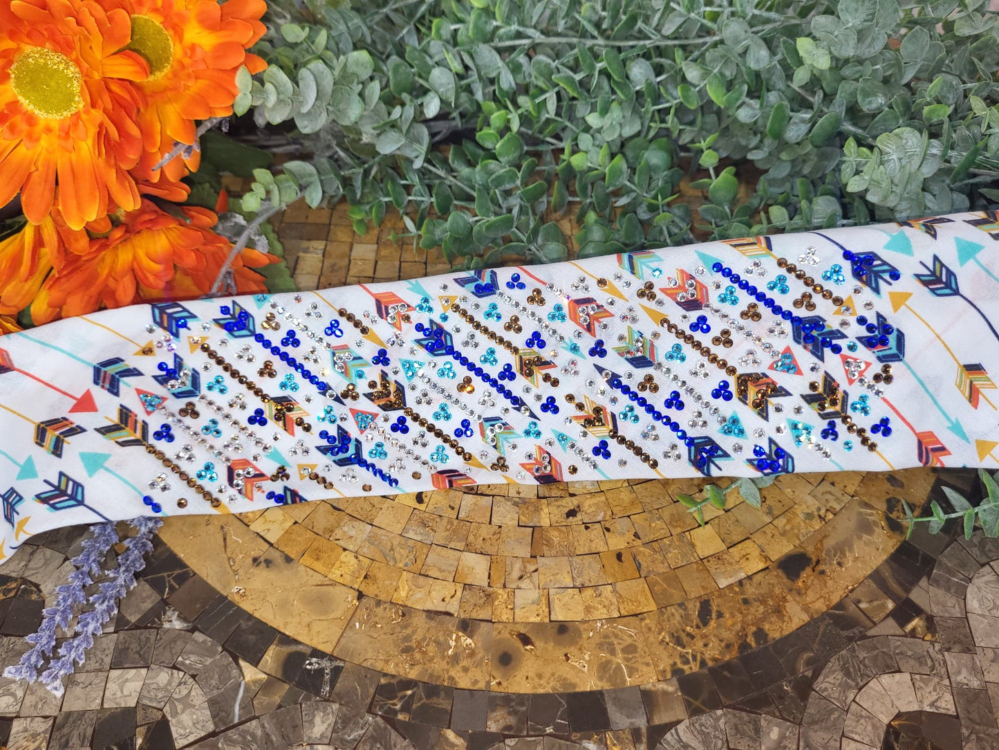 Super LeeAnnette Arrows with Blue, Brown, Turquoise and Diamond Clear Austrian Crystals (sku4663)