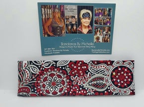 LeeAnnette Red and Black Flowers with Red, Black and Diamond Clear Austrian Crystals (Sku4920)
