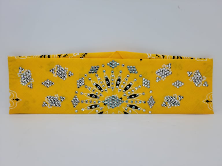 LeeAnnette Bright Yellow Paisley with Diamond Clear Austrian Crystals (4961)