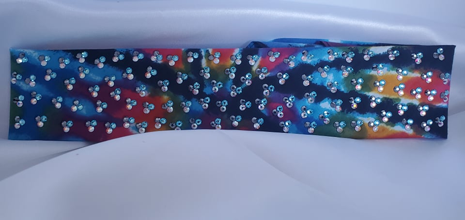 Narrow LeeAnnette Black Hole with Light Blue, Black and Aurora Borealis Crystals (4981)