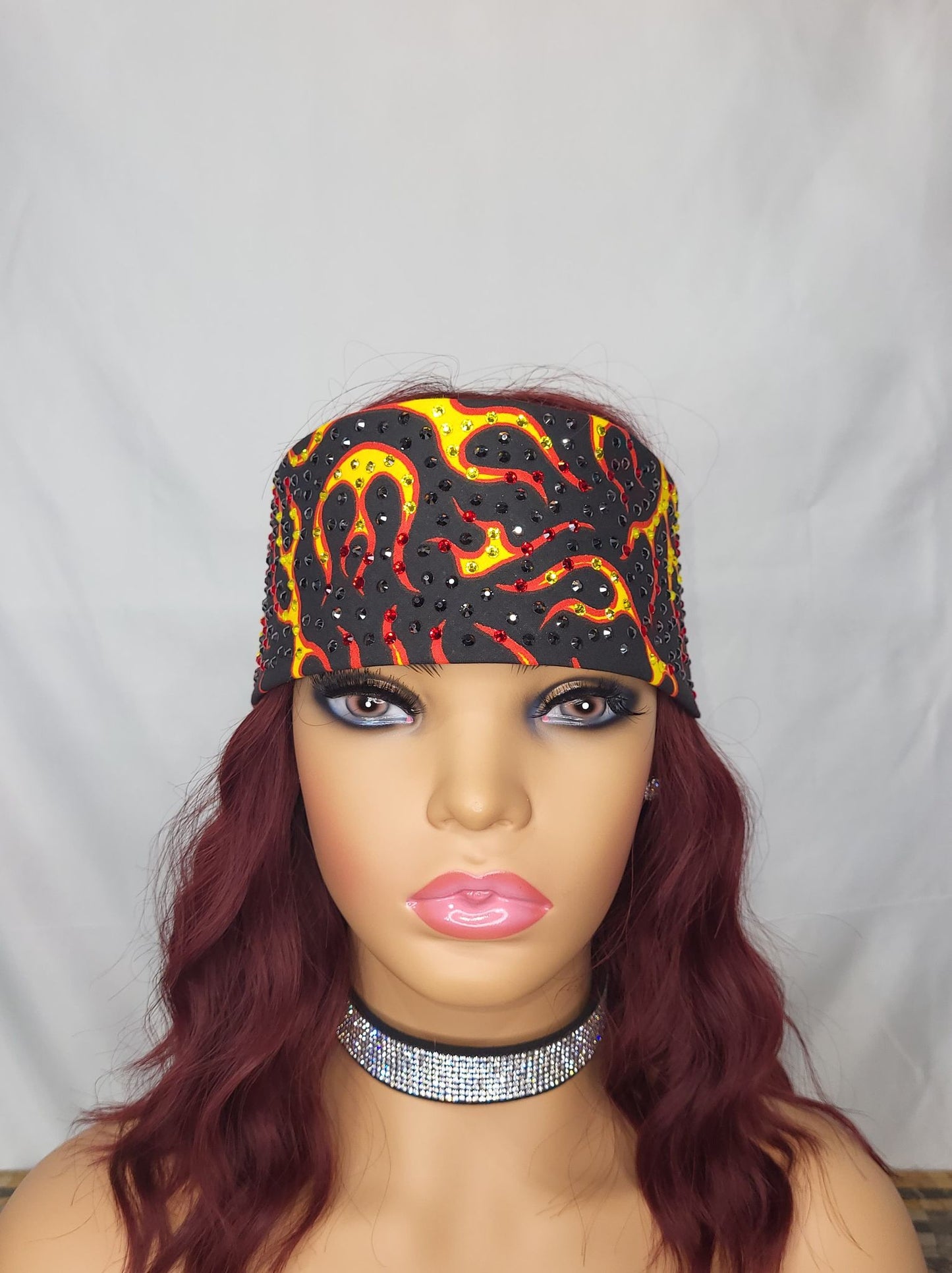 LeeAnnette Flames with Black, Red and Yellow Austrian Crystals (4991)