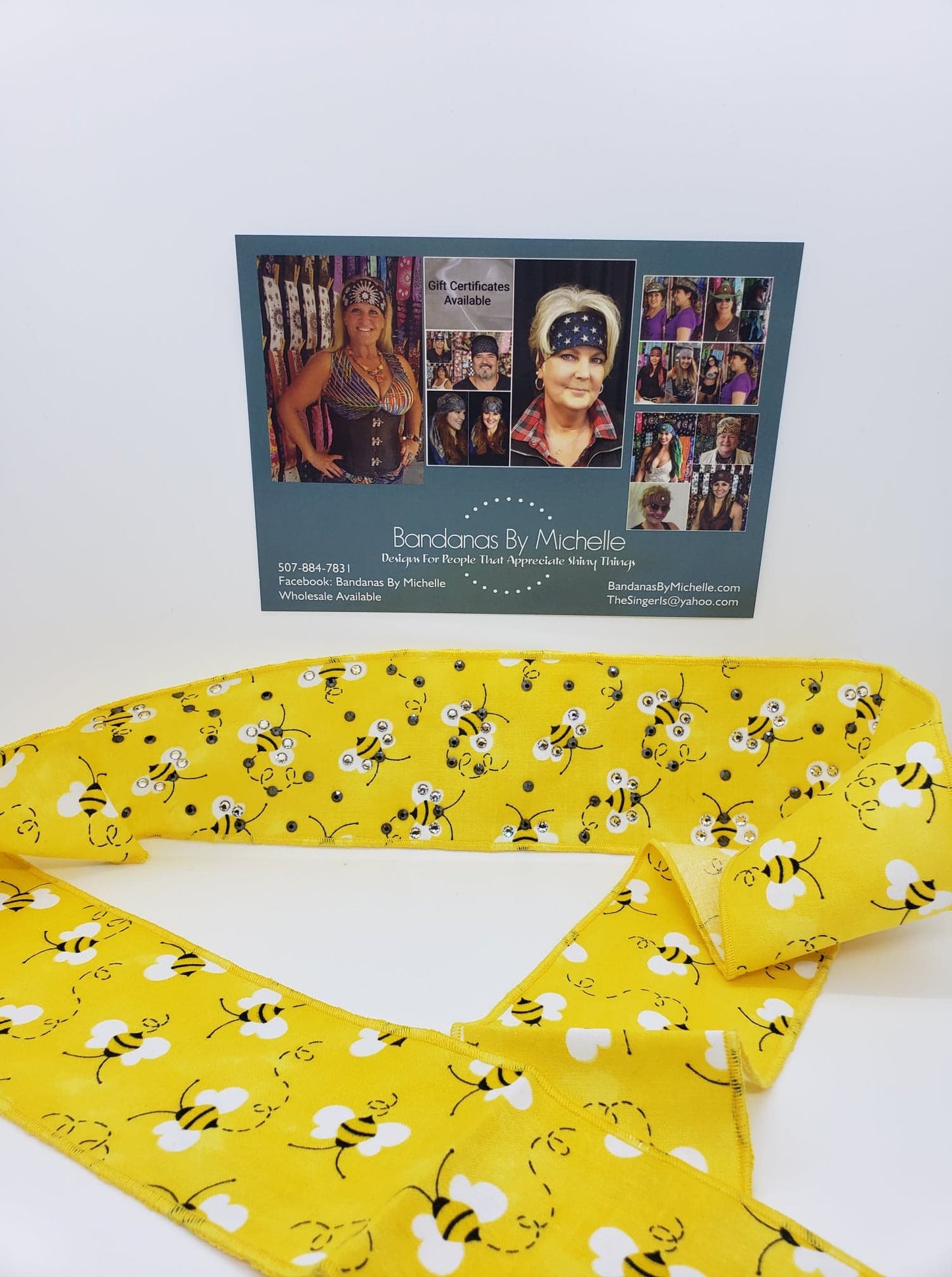 Bees Headband Strip with Black and Diamond Clear Austrian Crystals (Sku5502)