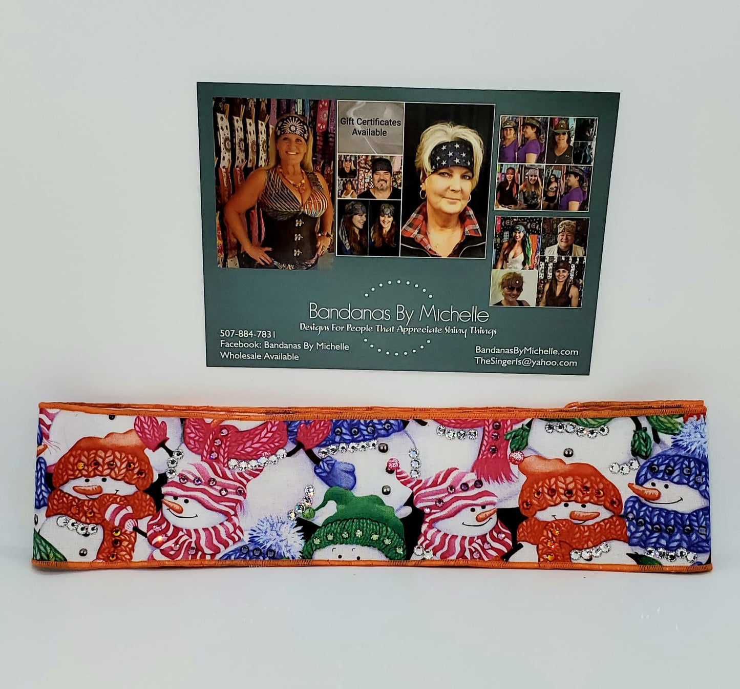 Snowmen Headband Strip with Multi-Colors of Swarovski Crystals (Sku5539)