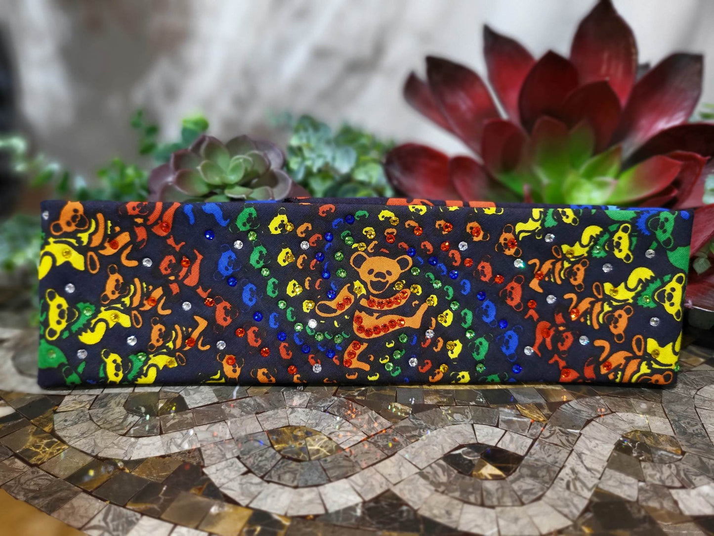 Dancing Bears Bandana with Multiple colors of Austrian Crystals (Sku6060)