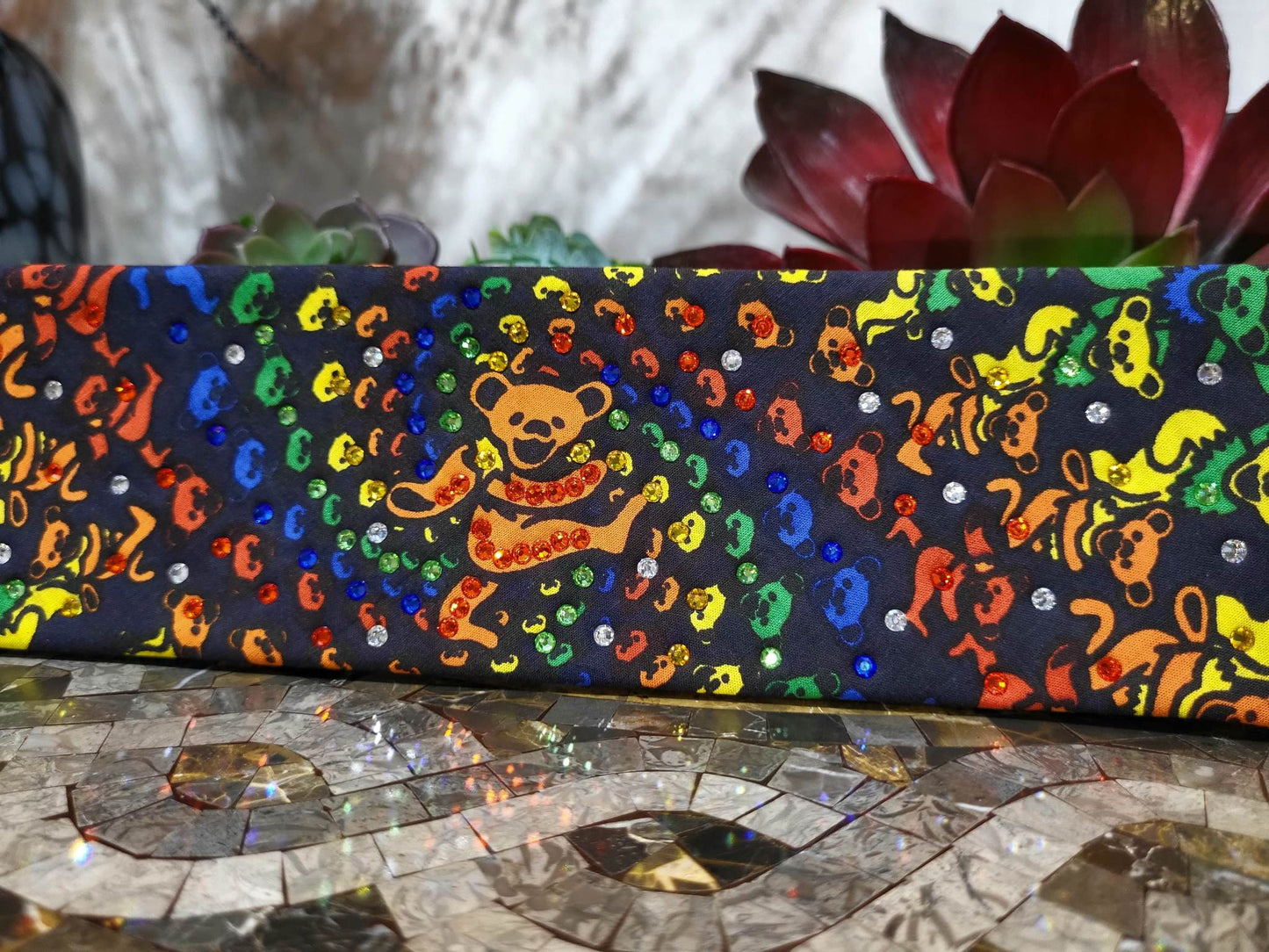 Dancing Bears Bandana with Multiple colors of Austrian Crystals (Sku6060)
