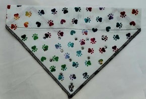 Small Doggy Dana White with Colored paws with Crystals