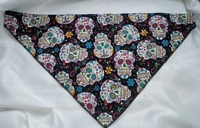 Large Doggy Dana Sugar Skulls on Black with Crystals