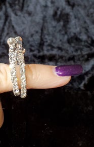 Austrian Crystal Clip Hoop Earrings (Sku8003)