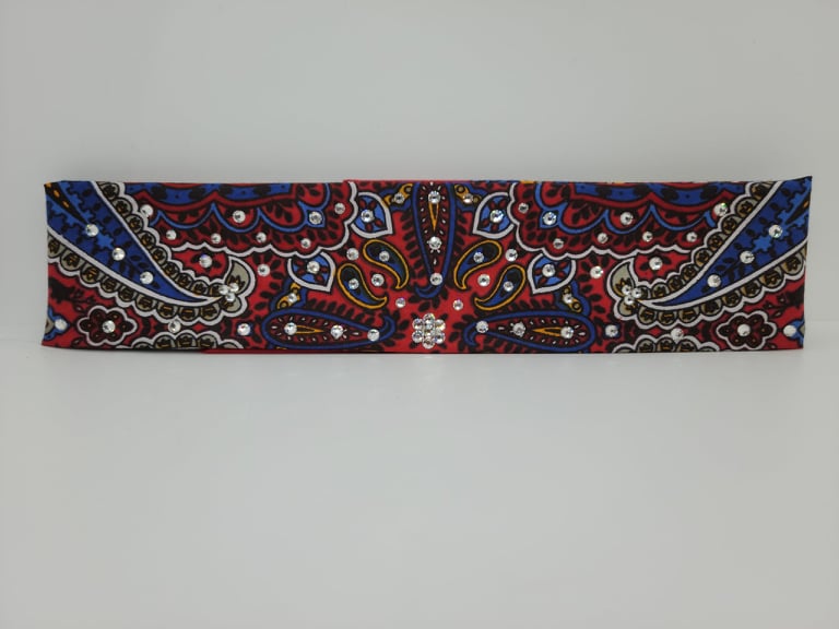 Narrow Bargain Red Indian Design with Diamond Clear Crystals (Sku8062)