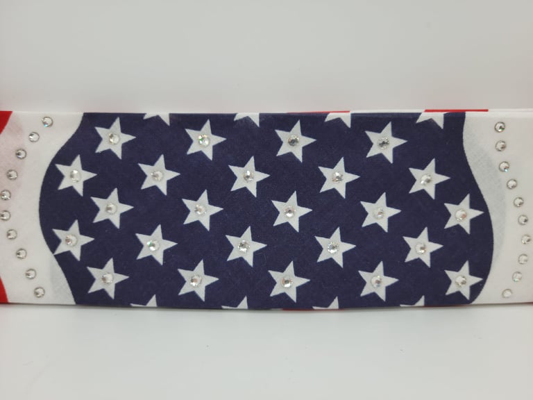 Bargain Flag with Diamond Clear Crystals (Sku8065)