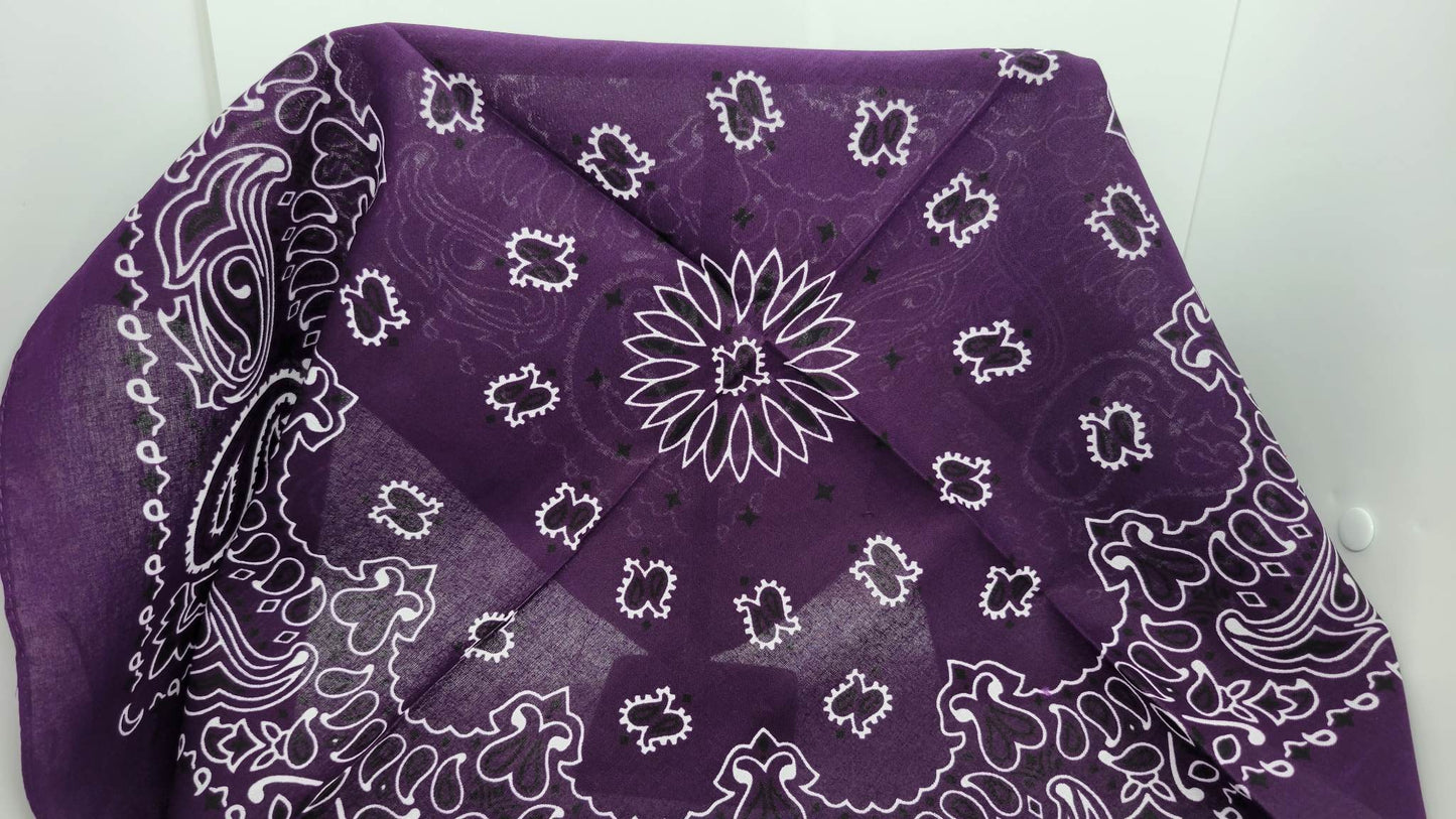 Plain Dark Purple Bandana (Sku8206)