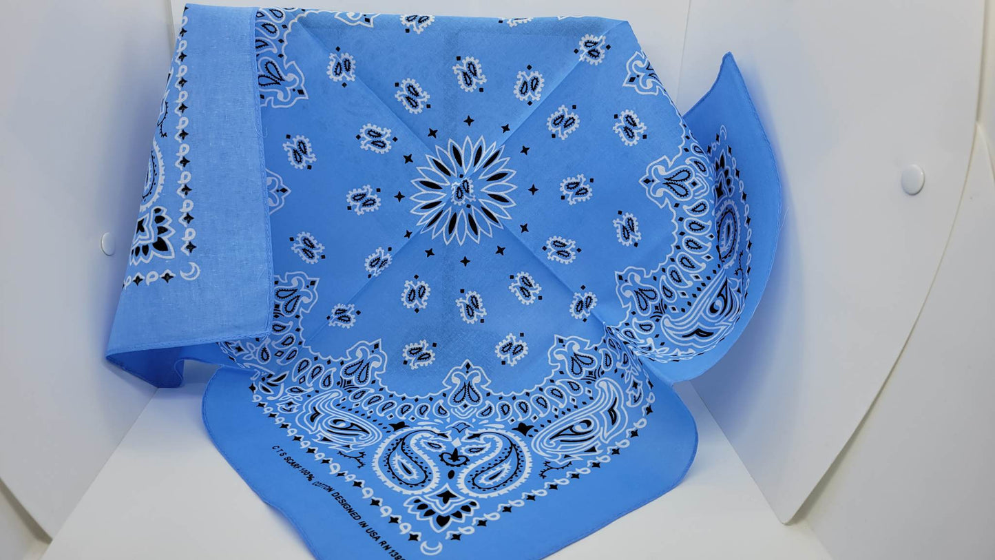 Plain Baby Blue Bandana (Sku8210)