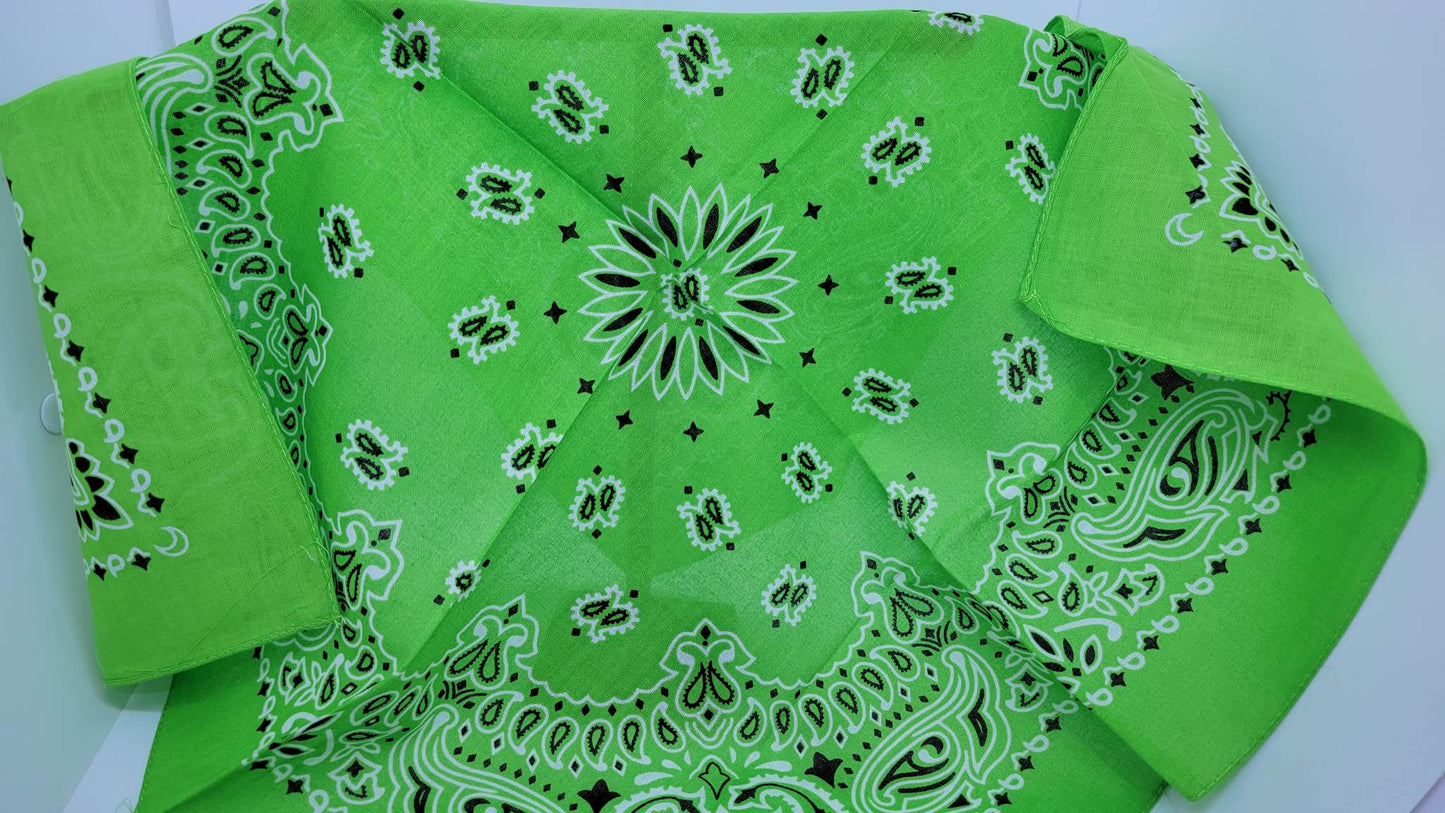 Plain Lime Green Bandana (Sku8211)