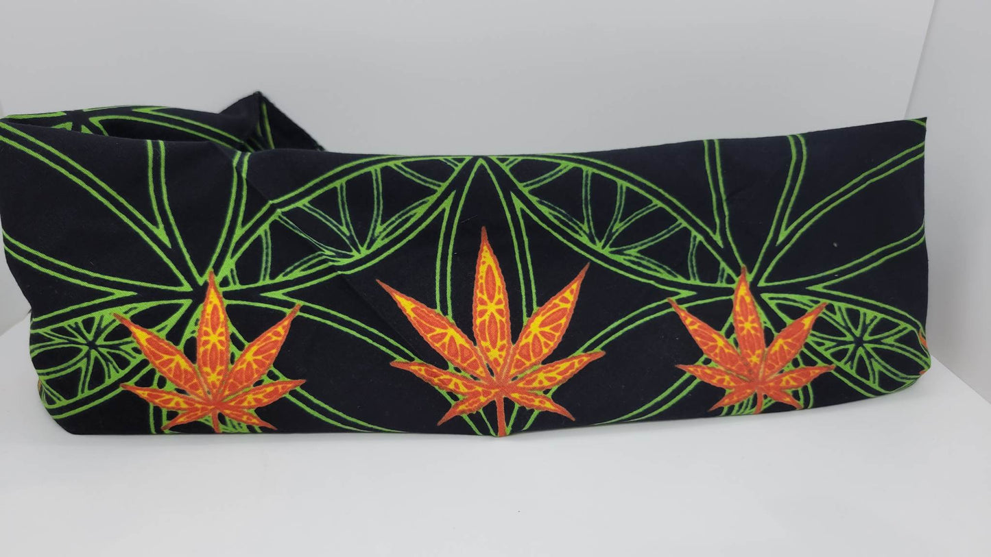 Plain Orange Pot on Green Bandana (Sku8246)