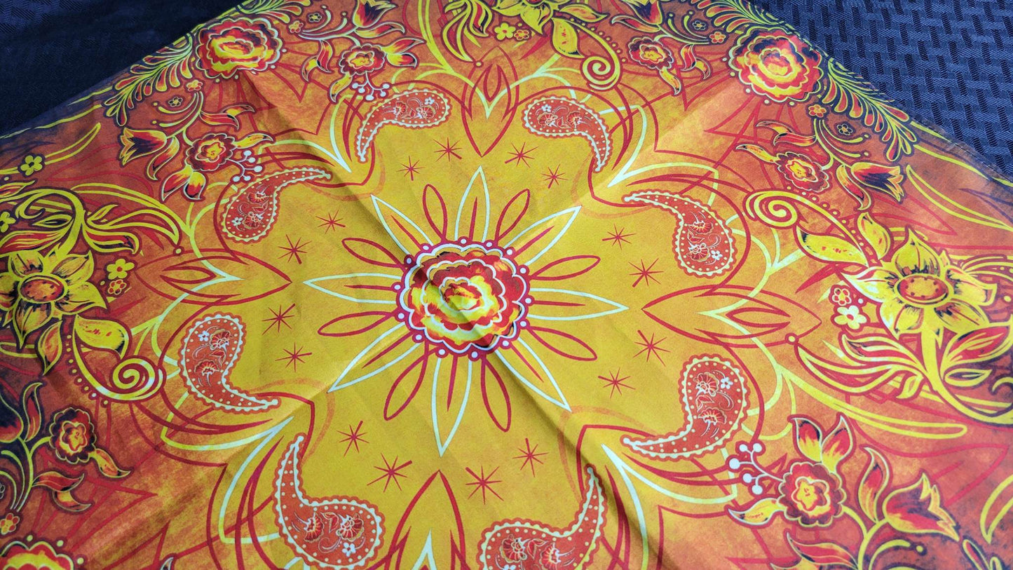 Plain Yellow and Orange Flower Bandana (Sku8262)