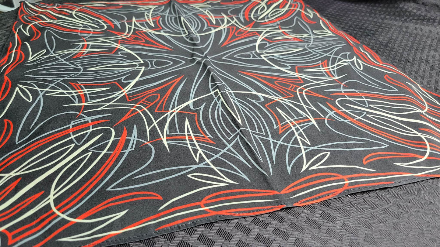 Plain Red and Grey Pinstripe Bandana (Sku8265)